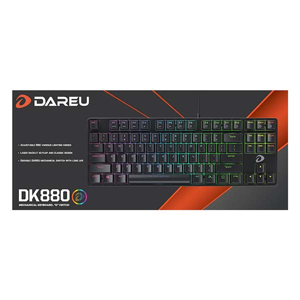 Bàn phím cơ DareU EK880 RGB- Black