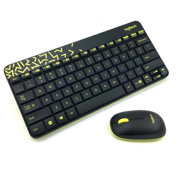 BỘ ĐÔI BÀN PHÍM - CHUỘT LOGITECH MK240 WIRELESS OPTICAL ĐEN – LỤC NHẠT (BLACK-CHARTREUSE)-920-008202 - hakivn