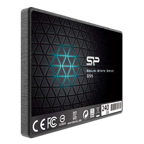 Ổ SSD / SILICON S55 240GB/7MM/2.5INCH/SATAIII/ĐEN (BLACK) SP240GBSS3S55S25 - hakivn