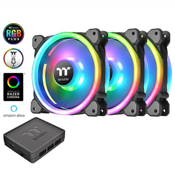 Bộ 3 Quạt Tản Nhiệt Thermaltake Riing Trio 12 LED RGB (3-Fan Pack) CL-F072-PL12SW-A