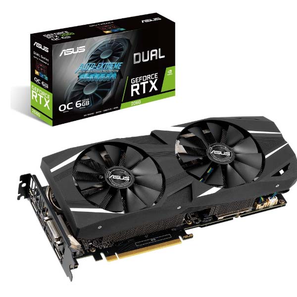 VGA Asus DUAL-RTX2060-O6G (NVIDIA Geforce/ 6Gb/ GDDR6/ 192Bit)