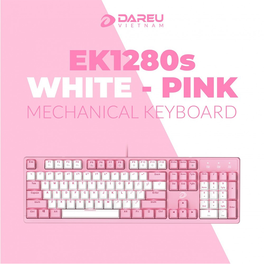 Bàn phím DareU EK1280s Pink White - hakivn